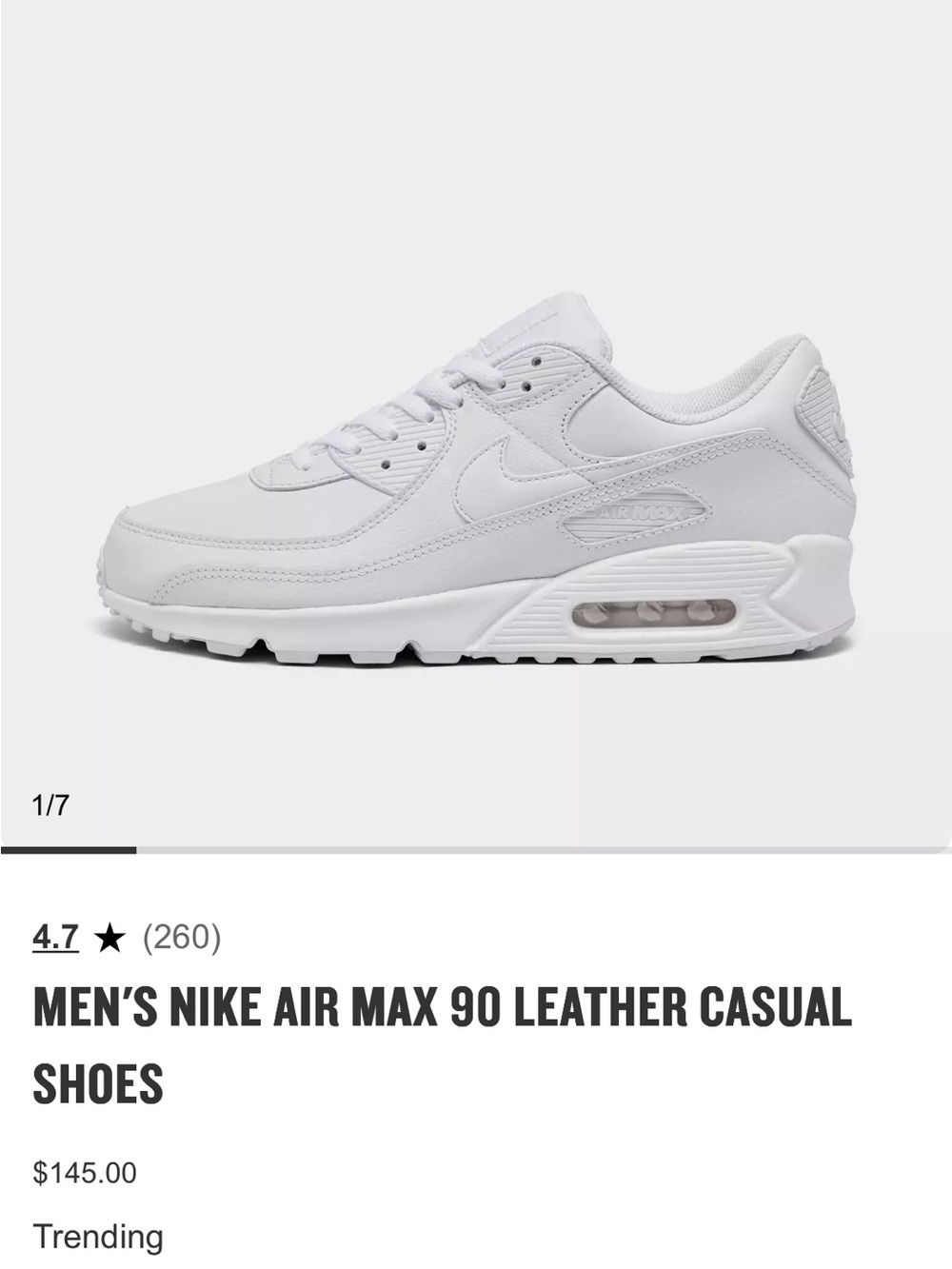 Nike Men’s Air Max 90 Sneakers - White